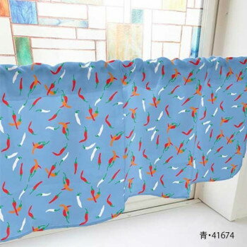 カフェカーテン 唐辛子 800×450mm　青・41674