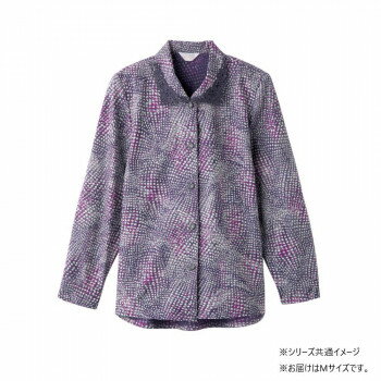 ケアファッション ワンタッチテープ後ろ長めブラウス(婦人) 青パープル M 82058221