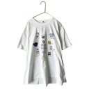 クスグルジャパン 天竺ニット ラフサイズTシャツ クスグルハピネス柄 オフ白 24-7133