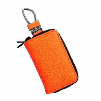 AWESOME(オーサム)　スマートキーケース　ダブルファスナー　蛍光レザー　蛍光オレンジ　ASK-FLW01