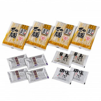 あごだし醤油・岩塩ラーメンの麺とスープのセットです。小麦の生産高全国2位の福岡県が5年の歳月を掛けて開発したラーメン専用小麦「ラー麦」を100％使用した麺に化学調味料、合成保存料を添加してないあごだし醤油と岩塩の2種のスープをセットしました。コシのある食感と滑らかなのど越し、淡黄で明るい麺が特徴です。※着時間指定不可の商品です。内容量ラー麦麺80g×4、あごだし醤油スープ40g×2、岩塩スープ36g×2、磯紫菜0.3g×4サイズ個装サイズ：15.5×22.5×7cm重量個装重量：610g仕様賞味期間：製造日より300日生産国日本アレルギー表示大豆、鶏肉、豚肉、小麦（原材料の一部に含んでいます）fk094igrjs