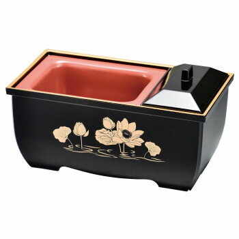 やすらぎ香炉 5.0寸 黒(フチ金) 蓮 3404500201021