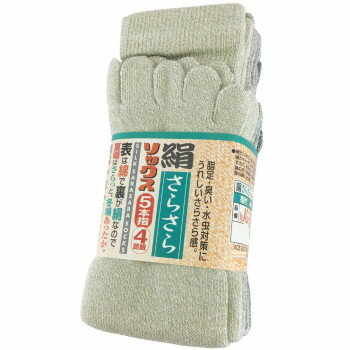 小野商事 エース 絹さらさら 五本指ソックス 4足組 AG245