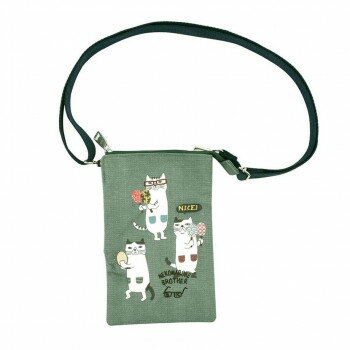 クスグルジャパン ネコまるけ ミニサコッシュ グリーン 25-8006