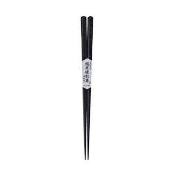 丸十　天丸木箸 縞黒檀 21cm 6K22-5