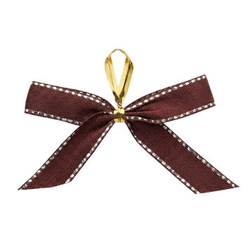 誰でも簡単ラッピングパーツ誰でも簡単にリボンがつけられるラッピングパーツです。サイズ約8cm×4.5cm(タイ:約5cm、リボン:約巾12mm)個装サイズ：30×20×5cm重量個装重量：71g素材・材質ポリエステル・ラメフィルム糸・ポリプロピレン・ワイヤーセット内容50個入り生産国日本fk094igrjs
