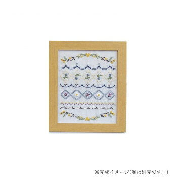 おすすめ初級〜上級者向けのフランス刺しゅうでよく使うステッチを習得できる、刺しゅうサンプラーキットです。写して繰り返し使える図案付きです。※額(W-25白木)は別売りです。サイズ出来上がり寸法:約縦28.3×横23.2cm、額内径:22.9×横17.8cm個装サイズ：24.5×17×9cm重量個装重量：150g仕様(用意するもの)縫い糸縫い針はさみテープセット内容25番刺しゅう糸GARDENPARTYコットンクロス(図案プリント済)フランス刺しゅう針カラー図案付説明書生産国日本fk094igrjs