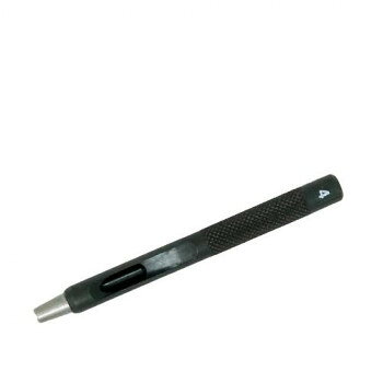 おすすめ刃物特殊鋼SK-4・硬度HRC58±2を使用した特別仕上げの刃先です。各種レザーや厚紙、ビニール、布、ゴムのなどの補修・補強・製作におすすめです。刃先の切れ味が抜群なので、ハンマーを使わなくても、手で回しながら押し込んでいくだけでも穴があけられます。※ハンマーを使用する際は、ポンチを垂直にして、頭部をハンマーでたたいてください。サイズ個装サイズ：17×5×6cm重量個装重量：40g素材・材質刃物特殊鋼SK-4仕様穴径:直径4.0mm生産国日本fk094igrjs