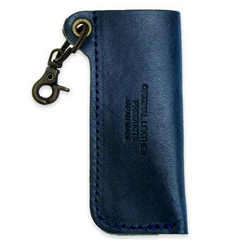 ライターケース ライターカバー 栃木レザー ジーンズ ネイビー L-30360