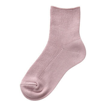 神戸生絲　コベス　婦人オーガニックコットンやわらか足口リブソックス22-25cm 3223 ピンク
