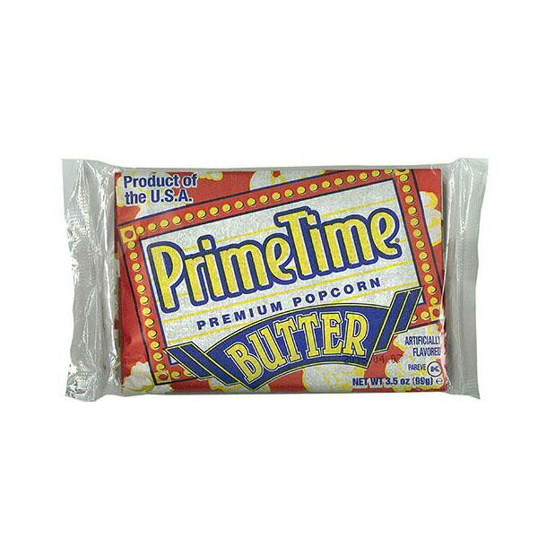 手軽に、できたてのポップコーンを楽しめます♪アメリカで、電子レンジポップコーンといえばプライムタイム!!アツアツのポップコーンでパーティーを楽しもう☆内容量99g×72個サイズ1個あたり:13.8×1.7×10cm個装サイズ：24×50×22cm重量1個当たり:120g個装重量：8900g仕様賞味期間：製造日より720日保存方法：常温名称：ポップコーンの素製造国アメリカ手軽に、できたてのポップコーンを楽しめます♪※大豆を含む商品です。【販売者】株式会社鈴商東京都新宿区荒木町23番地アメリカで、電子レンジポップコーンといえばプライムタイム!!アツアツのポップコーンでパーティーを楽しもう☆原材料とうもろこし(遺伝子組換え不分別)、食用植物油(大豆油)、食塩、香料、着色料(アナトー色素)fk094igrjs