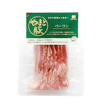 深いコクと豊かな香りやまと豚のバラ肉を「乾塩法」という昔ながらの製法をもちいて、熟成させて仕上げた、深いコクと豊かな香りが特徴のベーコンです。内容量60gサイズ個装サイズ：17×26×15cm重量個装重量：700g仕様賞味期間：製造日より25日発送方法：冷蔵発送生産国日本栄養成分栄養成分(100g当たり)エネルギー:406kcalたんぱく質:14.8g脂質:36.2g炭水化物:0.5g食塩相当量:2.4g※この表示値は推定値です。原材料名称：ベーコン(スライス)豚ばら肉(国産)、食塩、砂糖/調味料(アミノ酸)、酸化防止剤(ビタミンC)、発色剤(硝酸K、亜硝酸Na)、(一部に豚肉を含む)アレルギー表示豚肉（原材料の一部に含んでいます）保存方法4度以下で保存製造（販売）者情報販売者:株式会社フリーデン神奈川県平塚市南金目227fk094igrjs