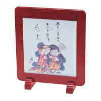 83-09 色紙立て 紫壇調(木製)