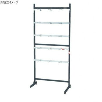 ハンガーフック付ラックシステムハンガーバーは25mmピッチで段替え可能。ハンガーフックは左右にスライド可能です。※配達希望日の明記は可能ですが、確約ではございません。※この商品は3個口での出荷になります。(目安個装サイズ:265×1990×75mm:13.15kg/125×915×55mm:2.05kg/35×215×50mm:0.15kg)※お届けは車上渡しとなります。※搬入場所の状況等によって搬入制限や追加料金が生じる場合があります。※法人への配送の場合は、必ず法人名をご記載ください。サイズ外寸:W892×D550×H2005mm、フック長さ:200mm個装サイズ：27×199×8cm重量25kg個装重量：13150g仕様外寸:W892×D550×H2005mm質量:25kg均等耐荷重:150kg許容荷重:5kg/フック1本フック長さ:200mmアジャスター:樹脂製　ネジ径M12×P1.75組立式付属品フック15個生産国日本fk094igrjs
