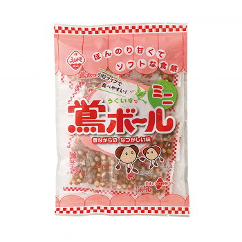 家族団らんのおやつにどうぞ鴬ボールが小粒になってソフトな食感になりました!塩味を抑えめ&甘めの味付けで、小さなお子様にも大人気。※年末年始、ゴールデンウィーク、お盆、シルバーウィーク、年末年始は出荷不可。※離島へは配送不可です。内容量85g×12袋サイズ個装サイズ：25×37×20cm重量個装重量：1390g仕様賞味期間：製造日より150日生産国日本栄養成分栄養成分表(85gあたり) :エネルギー/425kcal、たんぱく質/4.6g、脂質/19.6g、炭水化物/57.7g、食塩相当量/0.7g原材料名称：米菓もち米(タイ産・国内産)、小麦粉、砂糖、植物油脂、水あめ、でん粉、食塩アレルギー表示小麦（原材料の一部に含んでいます）保存方法常温製造（販売）者情報製造者:植垣米菓株式会社兵庫県加古川市平岡町高畑520-10fk094igrjs
