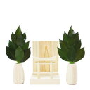 A&K 日本製プリザーブド ミニS榊丸立て 鳥居付き神棚セット ST-034