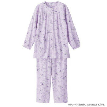 ケアファッション ワンタッチパジャマ(婦人) パープル LL 8926623