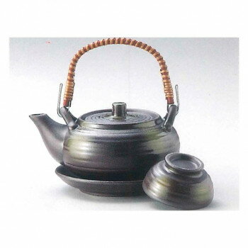 M2212 丸形イラボ吹(茶) 土瓶むし