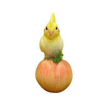 レジン オカメインコと赤リンゴ 73454