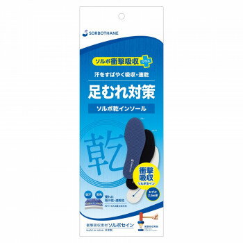 ソルボ衝撃吸収+乾インソール 吸汗・速乾・通気 ブラック Lサイズ 61243