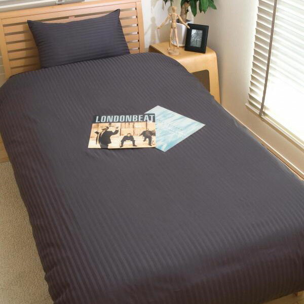 サテンストライプ　レジーナ　敷き布団カバー　ダブル