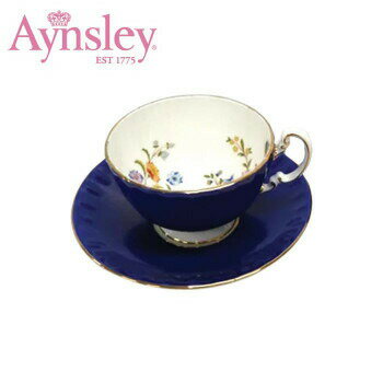 エインズレイ ティーカップ Aynsley(エインズレイ)　2973シリーズ　コテージガーデン　オーバン　ティーカップ＆ソーサー(C/S)　コバルト　297305106C