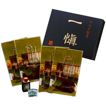 うなぎ割烹「一愼」の特製うなぎ蒲焼です。うなぎ蒲焼と蒲焼たれがセットになっています。串にささっておりますので、本格的な雰囲気がお楽しみいただけます。サイズ個装サイズ：32×24×4cm重量個装重量：650g仕様賞味期間：製造日より60日発送方法：冷凍発送セット内容うなぎ蒲焼90g×4、山椒0.2g×4、蒲焼たれ50ml×1生産国日本原材料名称：うなぎ蒲焼【うなぎ蒲焼】うなぎ(愛知県産)、醤油(小麦・大豆を含む)、砂糖、発酵調味料、味醂、【蒲焼たれ】醤油(小麦・大豆を含む、国内製造)、砂糖、みりん、酒、鰻の骨、【山椒】粉末山椒(国内製造)アレルギー表示小麦、大豆（原材料の一部に含んでいます）保存方法要冷凍(-18度以下で保存して下さい)製造（販売）者情報販売者:有限会社アイエスワイ　　　　　静岡県焼津市大住3番地fk094igrjs