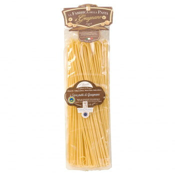 ラ・ファッブリカ・デッラ・パスタのイタリア産パスタ。低温で長時間ゆっくり乾燥して作られています。※調理時間はあくまで目安です。火力や調理器具により異なる場合があります。※北海道・沖縄・離島は別途送料を頂きます。ご了承ください。※商品のデザインや仕様等は予告なく変更される場合がございます。内容量500gサイズ個装サイズ：23×40×30cm重量個装重量：8808g仕様調理時間:約9分賞味期間：製造日より1,080日生産国イタリア原材料名称：マカロニ類デュラム小麦(セモリナ)アレルギー表示小麦（原材料の一部に含んでいます）保存方法高温多湿及び直射日光を避け常温で保存製造（販売）者情報輸入者:株式会社フードライナー神戸市東灘区向洋町東4-15-19fk094igrjs