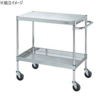ボルトレスで組立簡単棚板を逆さにするだけで、皿型・フラット型と組み替えることができます。静粛性・始動性に優れるサイレントエラストマー車を採用しています。※配達希望日の明記は可能ですが、確約ではございません。※この商品は4個口での出荷になります。(目安個装サイズ:110×730×45mm:2.8kg/460×770×60mm:3.8kg/150×510×60mm:0.75kg/260×210×85mm:2.15kg)※お届けは車上渡しとなります。※搬入場所の状況等によって搬入制限や追加料金が生じる場合があります。※法人への配送の場合は、必ず法人名をご記載ください。サイズ外寸:W750×D450×H800mm個装サイズ：11×73×5cm重量12kg個装重量：2800g素材・材質SUS430仕様外寸:W750×D450×H800mm均等耐荷重:100kg材質:SUS430、BA仕上げ(支柱・取手:スチール(ダブルニッケルクロムメッキ仕上げ))質量:12kgキャスター:100φサイレントエラストマー車キャスター金具:スチール段数:2組立式生産国日本fk094igrjs