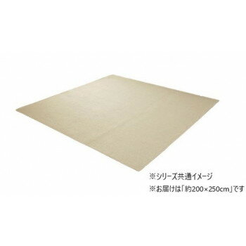 撥水シェニールラグ 約200×250cm アイボリー 4599539