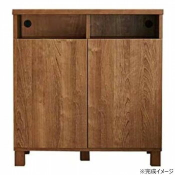 日本製組立家具 リビングボード 収納キャビネット CO-NC-8075CT ライトブラウン