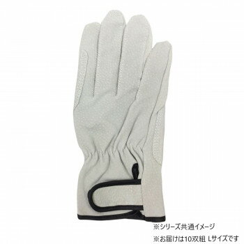 小野商事 エース 豚床革手袋 マジックテープ アテ付 10双組 Lサイズ AG547-10P