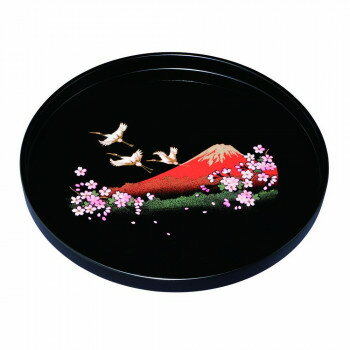 若兆 紀州盆　丸盆30cm　一富士二鶴三桜 YM-005