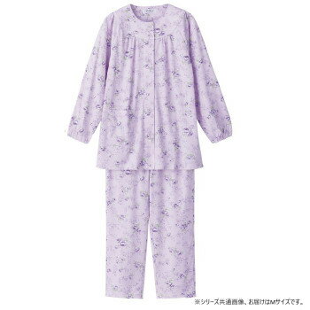 ケアファッション ワンタッチパジャマ(婦人) パープル M 8926621(4)