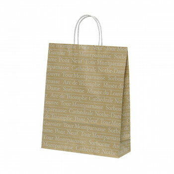 おすすめオシャレでカジュアルなデザインでフランスでパンや果物を入れる雰囲気やシーンが思い起こされます。主に業務用として使用され、紐部分の強度が高く複数回使いまわせる仕様です。シールやスタンプによってオリジナリティを出すことも可能です。サイズ巾320×マチ110×高さ400mm個装サイズ：11×32×40cm重量48g個装重量：2410g素材・材質紙質:茶筋(100g)紐:紙1本ヨリ(白)セット内容50枚生産国中国fk094igrjs