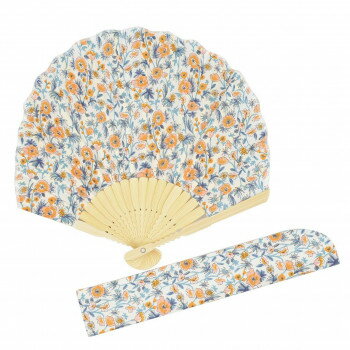 大西賢製販 Ripple×tottua シェル扇子・扇子袋セット 小花 オフ SGF27-A08