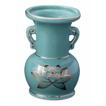 ナカムラ商事 仏具用品 青磁金ハス仏花4寸(大)