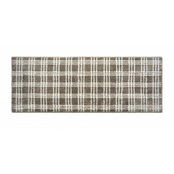 オカトー marle インテリアマット ナチュラルチェック 45×120cm グレージュ