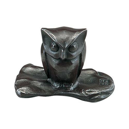 高岡銅器 銅製小物　須賀月芳作　文鎮　ふくろう　53-08