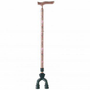 島製作所 杖 クオッドケイン アルミMIX四点可動式スモールタイプ75MA 桜柄ローズピンク75MA-C1