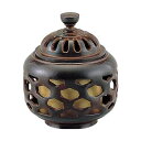 高岡銅器 銅製香炉 正晴作 亀甲透香炉 134-06