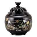 高岡銅器 銅製香炉 玉胴型香炉 波千鳥 蒔絵 135-03