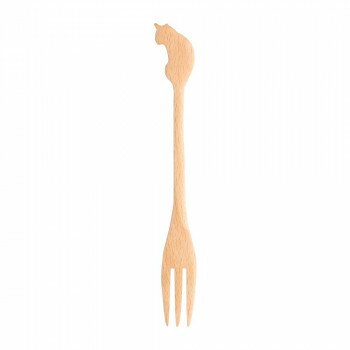 若兆 木製 ねこの昼下がりフォーク mlca-13