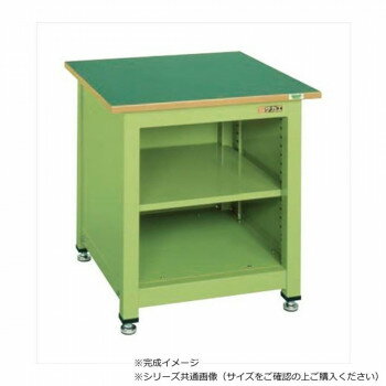 サカエ 一人用作業台KTタイプ サカエリューム天板 900×750×740mm 中棚付 KT-202FEN