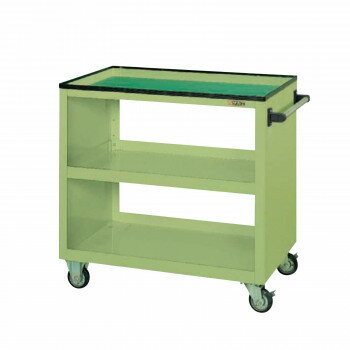 サカエ パネルワゴン 天板皿型 グリーン PGW-2C