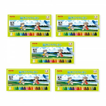 ぺんてる ずこうクレヨン 16色 1-16 PTCG1-16 5個入