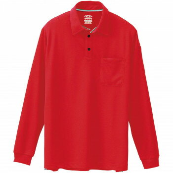 桑和 50130 長袖ポロシャツ(胸ポケット付き) Sサイズ レッド(43) Absolute GEAR