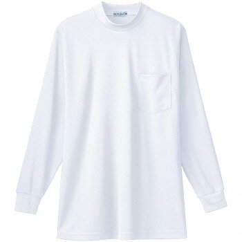 桑和 50128 長袖ローネックTシャツ(胸ポケット付き) Lサイズ ホワイト(0) SOWA
