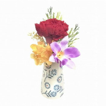 Flowers For Buddha - お供え用　ミニ仏花　プリザーブドフラワー　花器付き　想花(そうか)　レッド　C34810KN