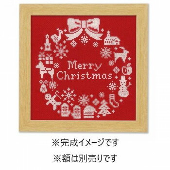 Embroidery - オリムパス クリスマス　クロスステッチししゅうキット　クリスマスリース　X-100・レッド